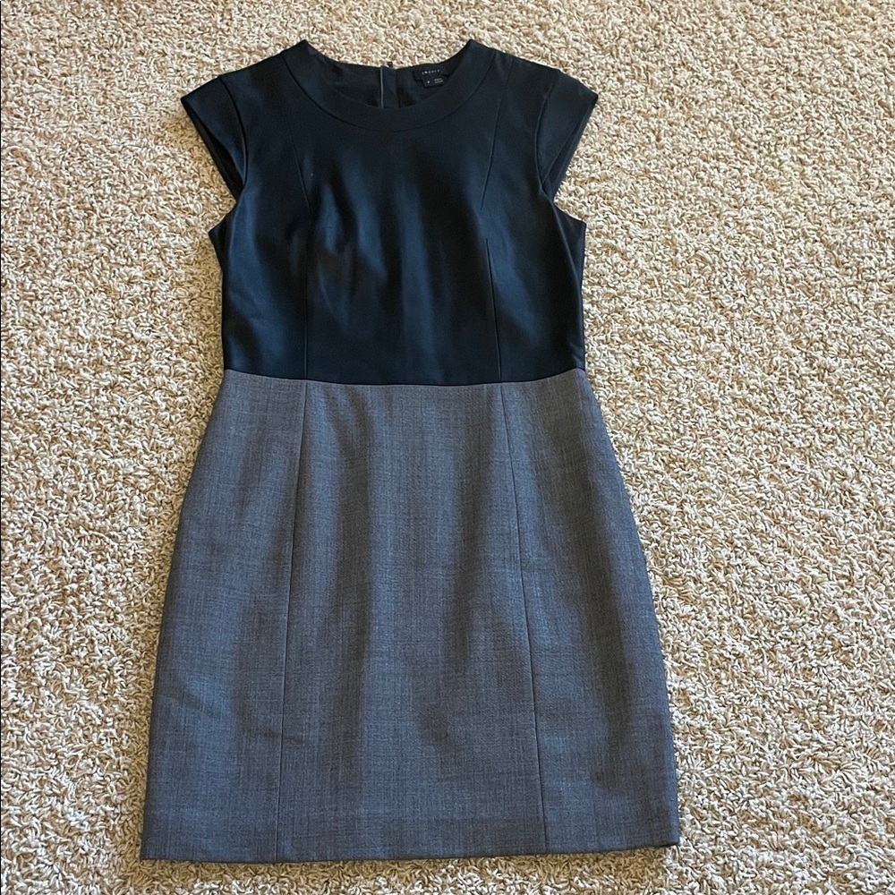 Theory Black and Gray Mini Dress